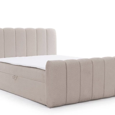 Boxspringová postel 180x200 SEMINOLE - světle šedá + topper