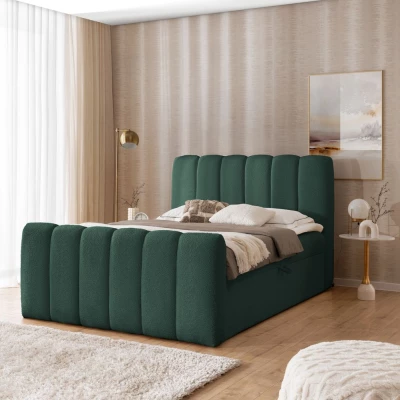 Boxspringová postel 180x200 SEMINOLE - tmavě zelená + topper
