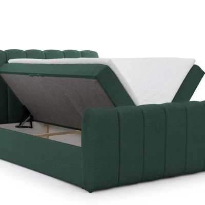 Boxspringová postel 180x200 SEMINOLE - tmavě zelená + topper