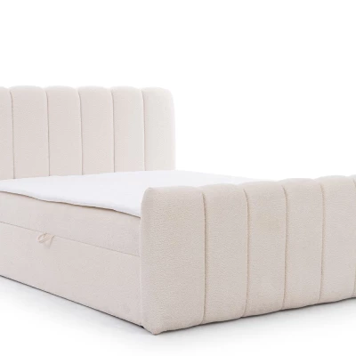Boxspringová postel 180x200 SEMINOLE - krémová + topper