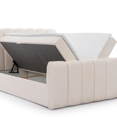 Boxspringová postel 180x200 SEMINOLE - krémová + topper