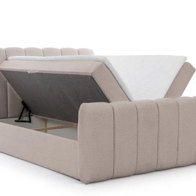 Boxspringová postel 160x200 SEMINOLE - světle šedá + topper