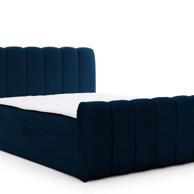 Boxspringová postel 160x200 SEMINOLE - tmavě modrá + topper