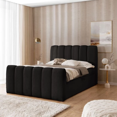 Boxspringová postel 140x200 SEMINOLE - černá + topper