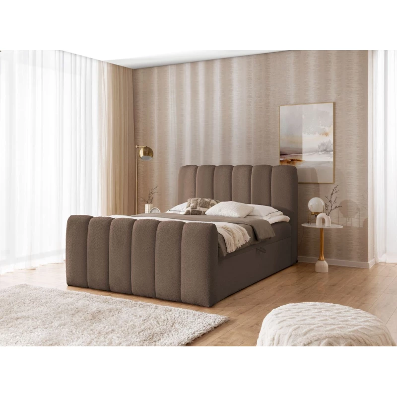 Boxspringová postel 140x200 SEMINOLE - tmavě hnědá + topper