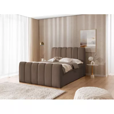 Boxspringová postel 140x200 SEMINOLE - tmavě hnědá + topper