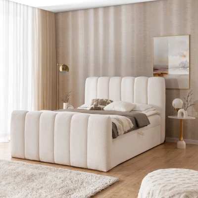 Boxspringová postel 120x200 SEMINOLE - krémová + topper