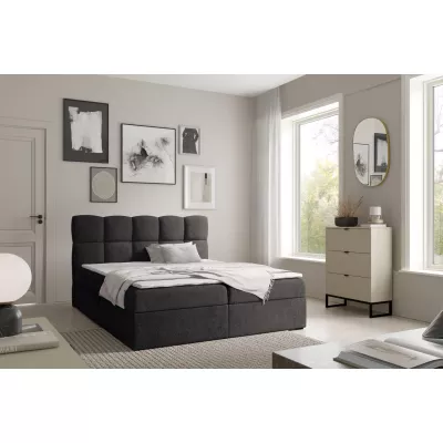 Kontinentální postel 200x200 KLONDIKE - černá + topper