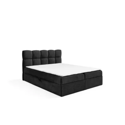 Kontinentální postel 200x200 KLONDIKE - černá + topper