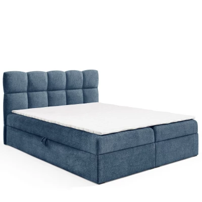 Kontinentální postel 200x200 KLONDIKE - modrá + topper
