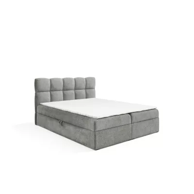 Kontinentální postel 180x200 KLONDIKE - světle šedá + topper