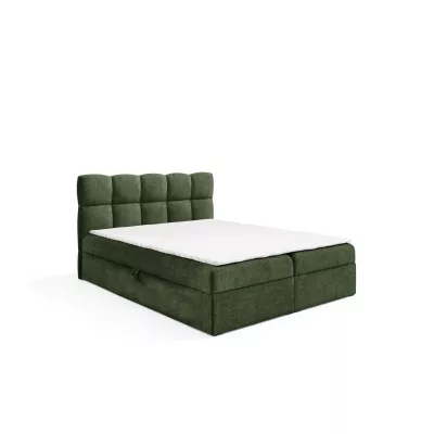 Kontinentální postel 180x200 KLONDIKE - láhvově zelená + topper