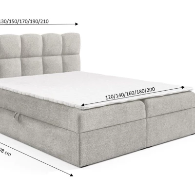 Kontinentální postel 160x200 KLONDIKE - černá + topper