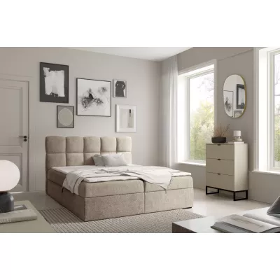 Kontinentální postel 140x200 KLONDIKE - šedá + topper