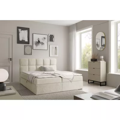 Kontinentální postel 140x200 KLONDIKE - smetanová + topper