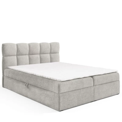 Kontinentální postel 140x200 KLONDIKE - platinově šedá + topper