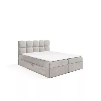 Kontinentální postel 140x200 KLONDIKE - platinově šedá + topper