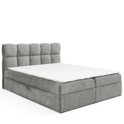 Kontinentální postel 120x200 KLONDIKE - světlá šedá + topper