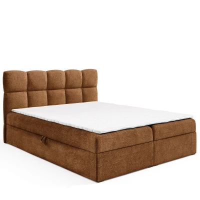 Kontinentální postel 120x200 KLONDIKE - hnědá + topper