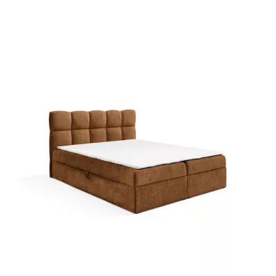 Kontinentální postel 120x200 KLONDIKE - hnědá + topper