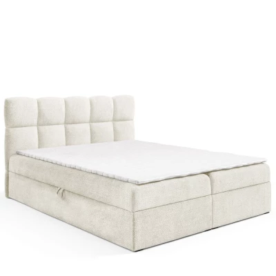 Kontinentální postel 120x200 KLONDIKE - smetanová + topper