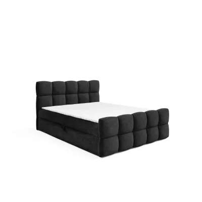 Kontinentální postel 140x200 ISEMBARD - černá + topper