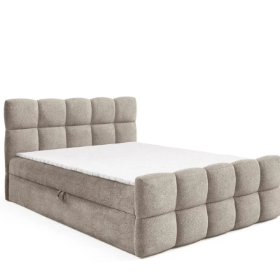 Kontinentální postel 140x200 ISEMBARD - šedá + topper