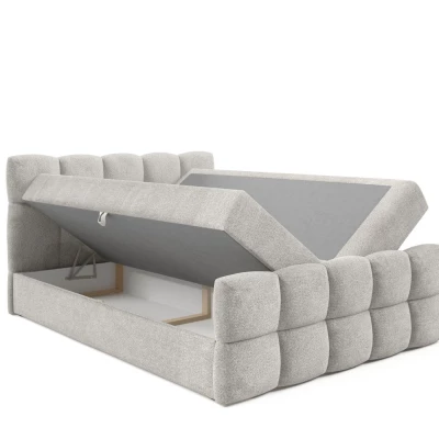 Kontinentální postel 120x200 ISEMBARD - platinově šedá + topper