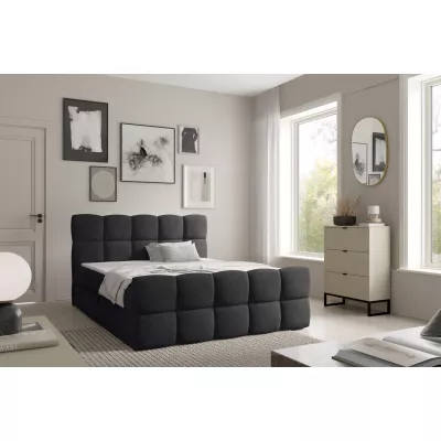 Kontinentální postel 120x200 ISEMBARD - černá + topper