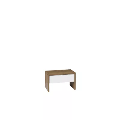 Noční stolek ISANTI - dub bordeaux / lesklý bílý