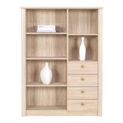 Regál s policemi a šuplíky FRIDLEY - dub sonoma