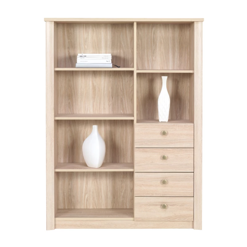 Regál s policemi a šuplíky FRIDLEY - dub sonoma