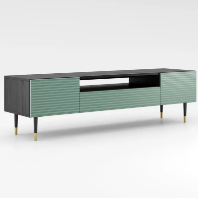 TV stolek se šuplíkem MILIONA 2 - pistáciový zelený / šedý