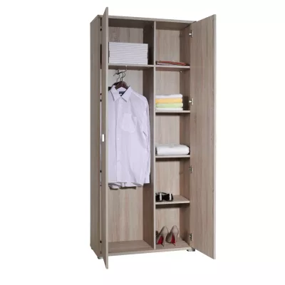 Dvoudveřová šatní skříň 85 cm KINNEY - bílá