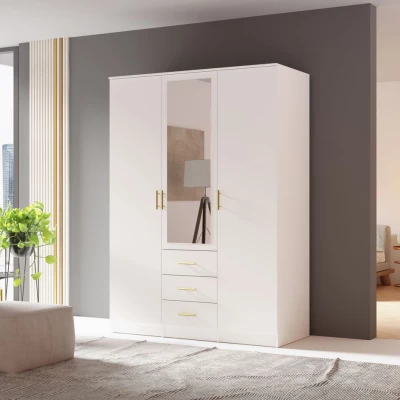 Kombinovaná šatní skříň 150 cm HENDRUM - bílá