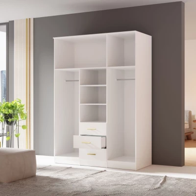 Kombinovaná šatní skříň 150 cm HENDRUM - bílá