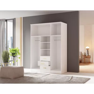 Kombinovaná šatní skříň 150 cm HENDRUM - bílá