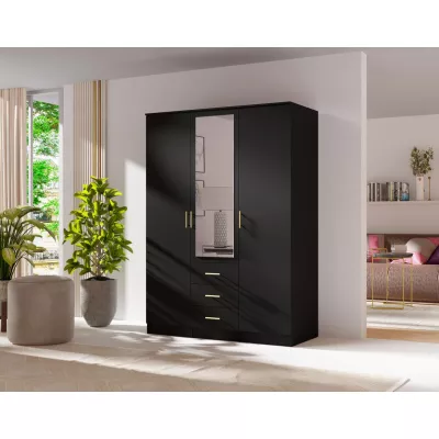Kombinovaná šatní skříň 150 cm HENDRUM - černá