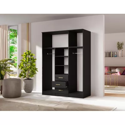 Kombinovaná šatní skříň 150 cm HENDRUM - černá