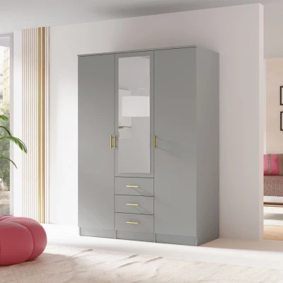 Kombinovaná šatní skříň 150 cm HENDRUM - šedá