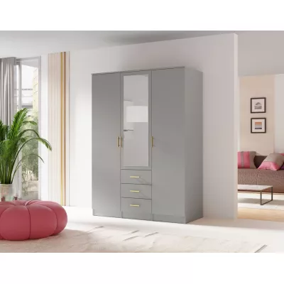 Kombinovaná šatní skříň 150 cm HENDRUM - šedá