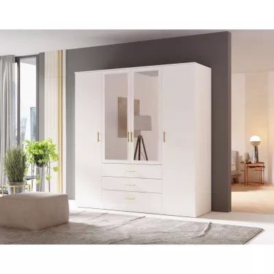 Kombinovaná šatní skříň 200 cm HENDRUM - bílá