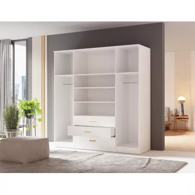 Kombinovaná šatní skříň 200 cm HENDRUM - bílá