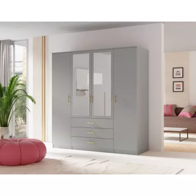 Kombinovaná šatní skříň 200 cm HENDRUM - šedá