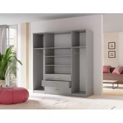 Kombinovaná šatní skříň 200 cm HENDRUM - šedá