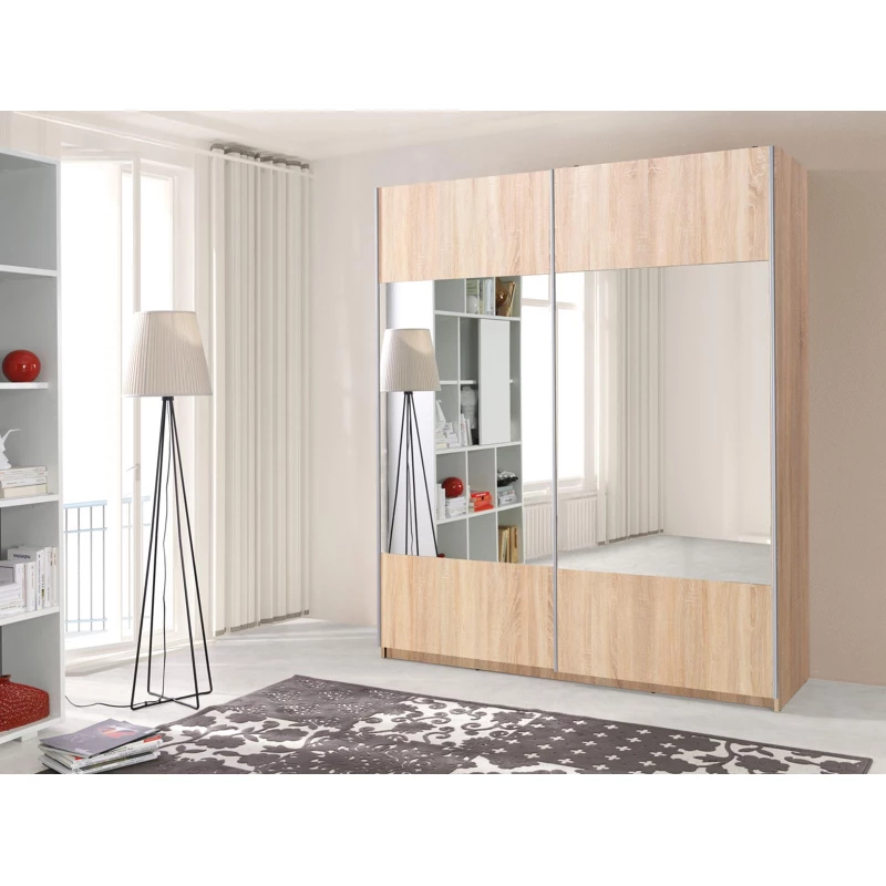 Zrcadlová šatní skříň 175 cm HANCOCK 4 - dub sonoma