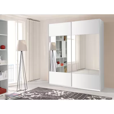 Zrcadlová šatní skříň 175 cm HANCOCK 4 - bílá