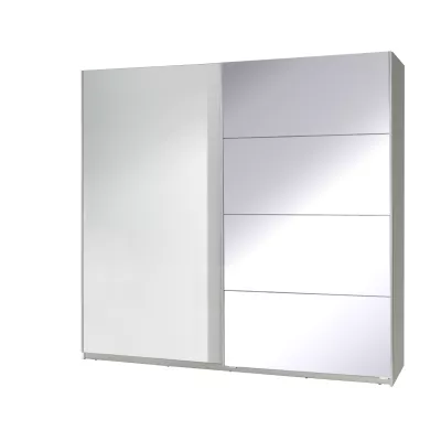Zrcadlová šatní skříň 225 cm FOSSTON 3 - bílá