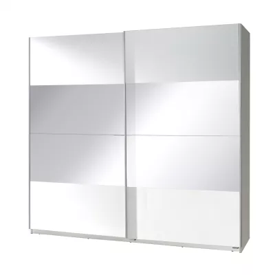 Šatní skříň 225 cm se zrcadlem FOSSTON 2 - bílá