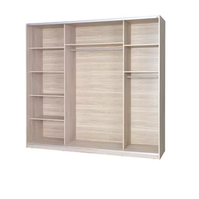 Zrcadlová šatní skříň 225 cm FOSSTON 3 - bílá